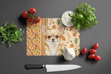 Load image into Gallery viewer, Fawn Chihuahua Heirloom Fall Glass Cutting Board