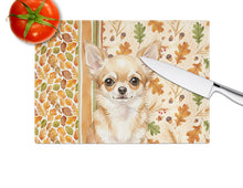 Load image into Gallery viewer, Fawn Chihuahua Heirloom Fall Glass Cutting Board