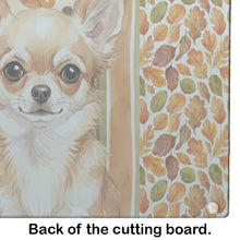 Load image into Gallery viewer, Fawn Chihuahua Heirloom Fall Glass Cutting Board