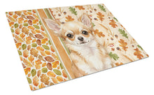 Load image into Gallery viewer, Fawn Chihuahua Heirloom Fall Glass Cutting Board
