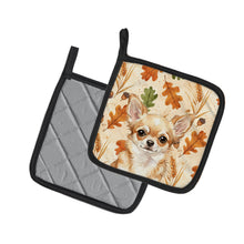 Load image into Gallery viewer, Fawn Chihuahua Heirloom Fall Pair of Pot Holders