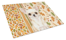 Load image into Gallery viewer, Cream Chihuahua Heirloom Fall Glass Cutting Board
