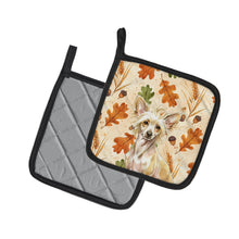 Load image into Gallery viewer, Hairless Palomino Chinese Crested Heirloom Fall Pair of Pot Holders
