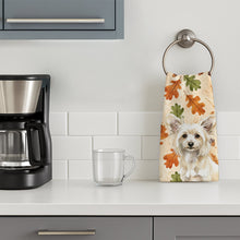 Load image into Gallery viewer, Powderpuff Chinese Crested Heirloom Fall Kitchen Towel