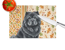 Load image into Gallery viewer, Black Chow Chow Heirloom Fall Glass Cutting Board