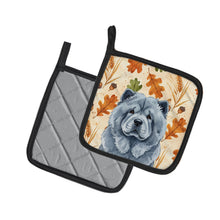 Load image into Gallery viewer, Blue Chow Chow Heirloom Fall Pair of Pot Holders