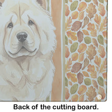 Load image into Gallery viewer, Cream Chow Chow Heirloom Fall Glass Cutting Board