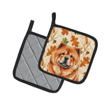 Load image into Gallery viewer, Red Chow Chow Heirloom Fall Pair of Pot Holders