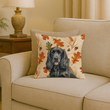 Load image into Gallery viewer, Black Cocker Spaniel Heirloom Fall Throw Pillow