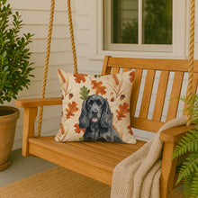 Load image into Gallery viewer, Black Cocker Spaniel Heirloom Fall Throw Pillow