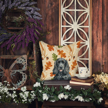 Load image into Gallery viewer, Black Cocker Spaniel Heirloom Fall Throw Pillow