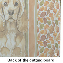 Load image into Gallery viewer, Buff Cocker Spaniel Heirloom Fall Glass Cutting Board