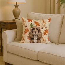 Load image into Gallery viewer, Chocolate Cocker Spaniel Heirloom Fall Throw Pillow