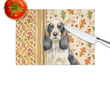 Load image into Gallery viewer, Parti Cocker Spaniel Heirloom Fall Glass Cutting Board