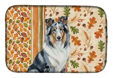 Load image into Gallery viewer, Blue Merle Collie Heirloom Fall Dish Drying Mat