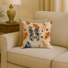 Load image into Gallery viewer, Blue Merle Collie Heirloom Fall Throw Pillow