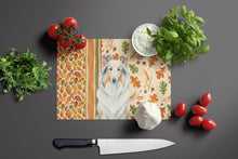 Load image into Gallery viewer, White Collie Heirloom Fall Glass Cutting Board