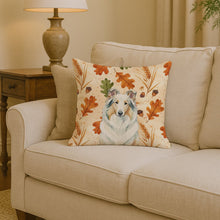 Load image into Gallery viewer, White Collie Heirloom Fall Throw Pillow