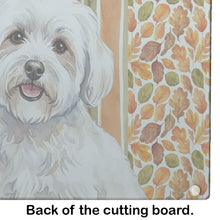 Load image into Gallery viewer, Coton de Tulear Heirloom Fall Glass Cutting Board