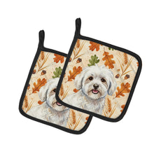 Load image into Gallery viewer, Coton de Tulear Heirloom Fall Pair of Pot Holders