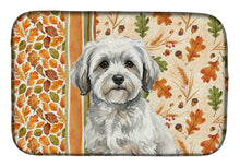 Load image into Gallery viewer, White with Gray Coton de Tulear Heirloom Fall Dish Drying Mat