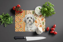Load image into Gallery viewer, White with Gray Coton de Tulear Heirloom Fall Glass Cutting Board