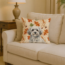 Load image into Gallery viewer, White with Gray Coton de Tulear Heirloom Fall Throw Pillow
