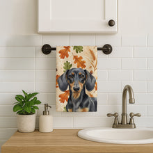Load image into Gallery viewer, Black and Tan Dachshund Heirloom Fall Kitchen Towel