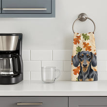 Load image into Gallery viewer, Black and Tan Dachshund Heirloom Fall Kitchen Towel