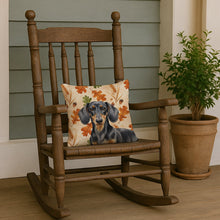 Load image into Gallery viewer, Black and Tan Dachshund Heirloom Fall Throw Pillow