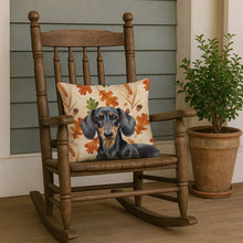 Load image into Gallery viewer, Black and Tan Dachshund Heirloom Fall Throw Pillow