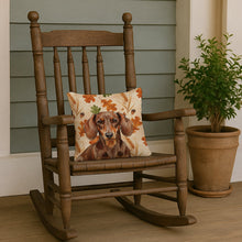 Load image into Gallery viewer, Chocolate and Tan Dachshund Heirloom Fall Throw Pillow