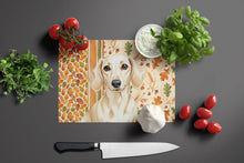 Load image into Gallery viewer, Cream Dachshund Heirloom Fall Glass Cutting Board
