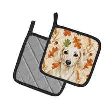 Load image into Gallery viewer, Cream Dachshund Heirloom Fall Pair of Pot Holders