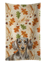 Load image into Gallery viewer, Dapple Dachshund Heirloom Fall Kitchen Towel
