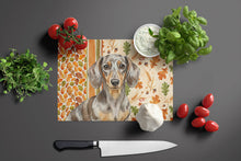 Load image into Gallery viewer, Dapple Dachshund Heirloom Fall Glass Cutting Board