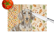 Load image into Gallery viewer, Dapple Dachshund Heirloom Fall Glass Cutting Board