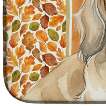 Load image into Gallery viewer, Longhaired Cream Dachshund Heirloom Fall Dish Drying Mat