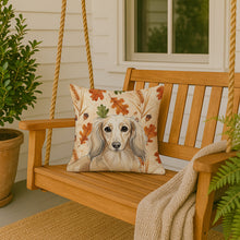 Load image into Gallery viewer, Longhaired Cream Dachshund Heirloom Fall Throw Pillow