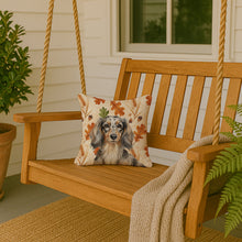 Load image into Gallery viewer, Longhaired Dapple Dachshund Heirloom Fall Throw Pillow