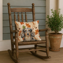 Load image into Gallery viewer, Longhaired Dapple Dachshund Heirloom Fall Throw Pillow