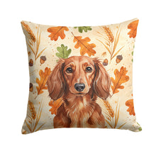 Load image into Gallery viewer, Longhaired Red Dachshund Heirloom Fall Throw Pillow