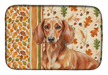 Load image into Gallery viewer, Red Brown Dachshund Heirloom Fall Dish Drying Mat