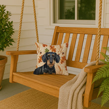 Load image into Gallery viewer, Wirehaired Black and Tan Dachshund Heirloom Fall Throw Pillow