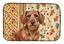 Load image into Gallery viewer, Wirehaired Red Dachshund Heirloom Fall Dish Drying Mat