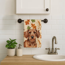 Load image into Gallery viewer, Wirehaired Red Dachshund Heirloom Fall Kitchen Towel