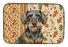 Load image into Gallery viewer, Wirehaired Wild Boar Dachshund Heirloom Fall Dish Drying Mat