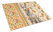 Load image into Gallery viewer, Fawn Doberman Pinscher Heirloom Fall Glass Cutting Board