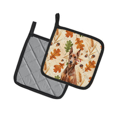 Load image into Gallery viewer, Red Doberman Pinscher Heirloom Fall Pair of Pot Holders