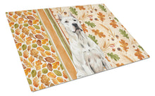 Load image into Gallery viewer, Dogo Argentino Heirloom Fall Glass Cutting Board